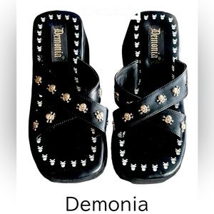 Demonia Platform Sandals with Skulls